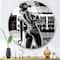 Designart - Monochrome Cyborg Body I - Modern Metal Circle Wall Art
